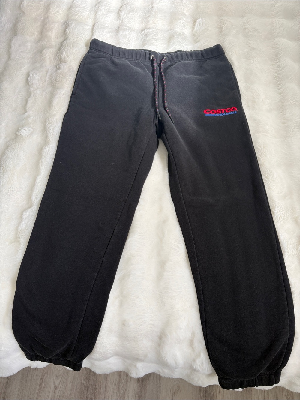 Kirkland Signature Black Track Joggers with Red Logo